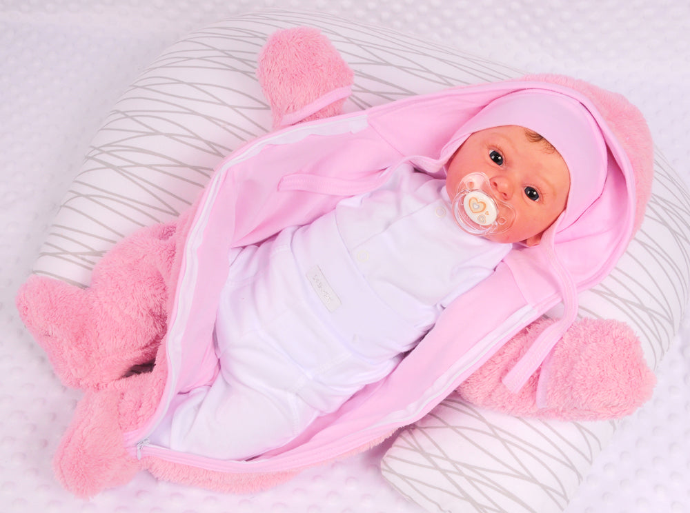 Baby Overall Fleece Wagenanzug in Rosa mit Marienkäfer Übergangsoverall