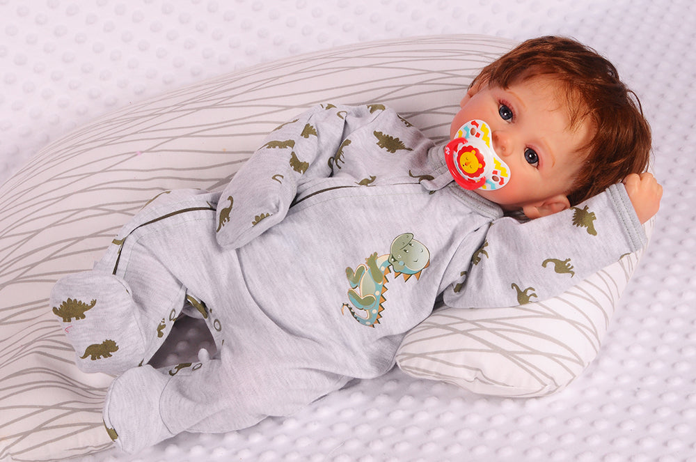 Baby Strampler Schlafanzug Pyjama Einteiler mit Füßchen und Reißverschluss