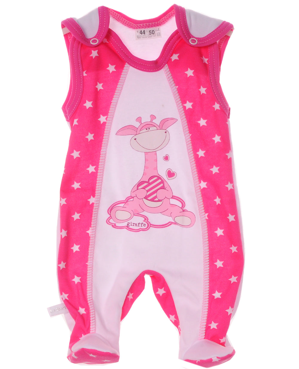 Strampler in Pink mit Sternchen und Giraffe