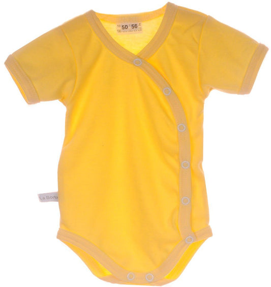 Baby Body Kurzarmbody Wickelbody in Gelb