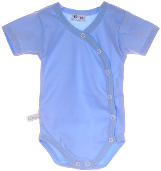 Baby Body Kurzarmbody Wickelbody in Blau 44 50 56 62 68 74 80 86 92 98