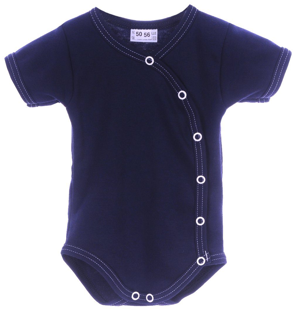 Baby Body Kurzarmbody Wickelbody in Blau 44 50 56 62 68 74 80 86 92